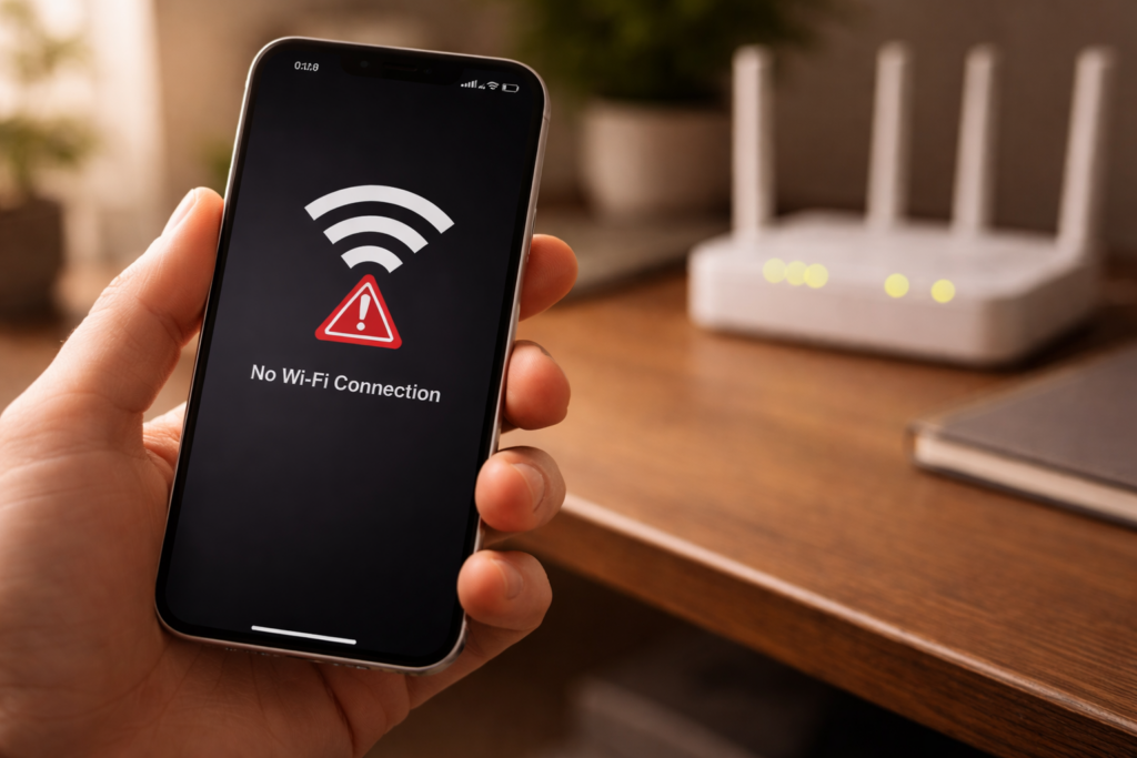 No Wi-Fi connection alert